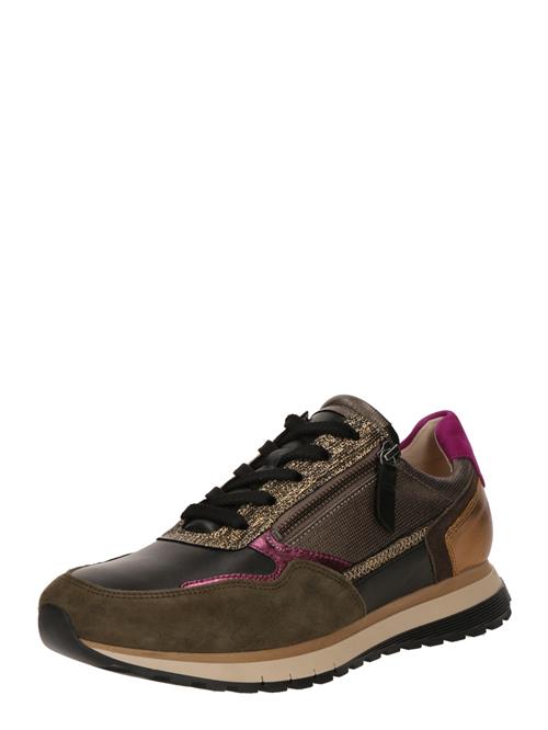 GABOR Sneaker low  guld / khaki / fuchsia / sort