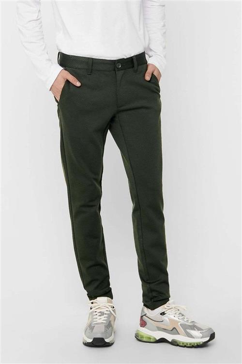 Mark Pants - Mørkegrøn (mønstrede) - Herre - 32/32 - Only & Sons