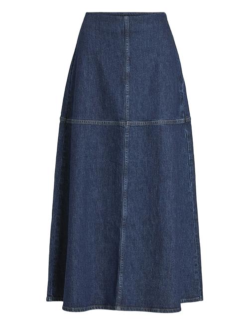 Vijaf Hw A-Line Ankle Denim Skirt Dbd007 Vila Navy