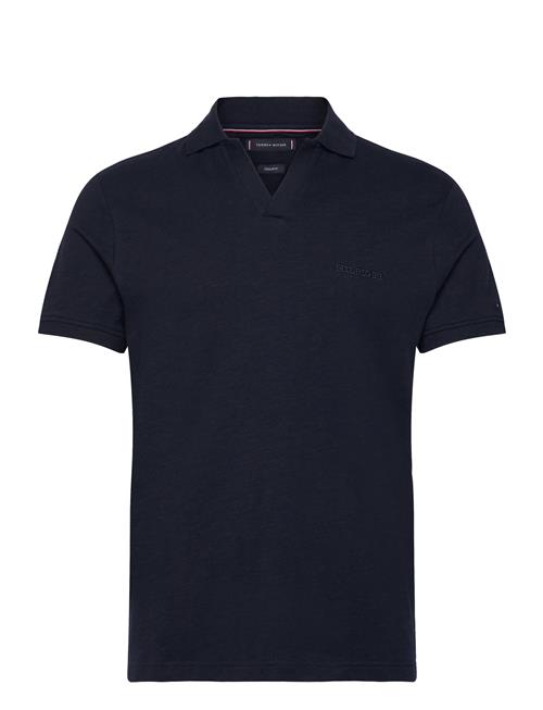 Cotton Linen Terry Reg Polo Tommy Hilfiger Navy