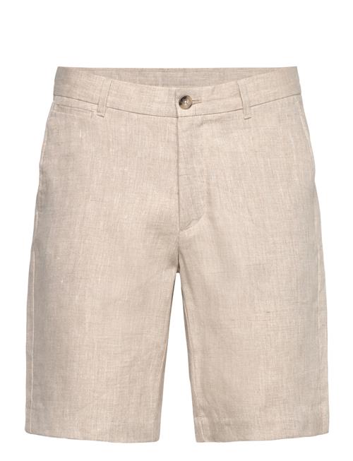 Se Slim-Fit 100% Linen Bermuda Shorts Mango Beige ved Booztlet