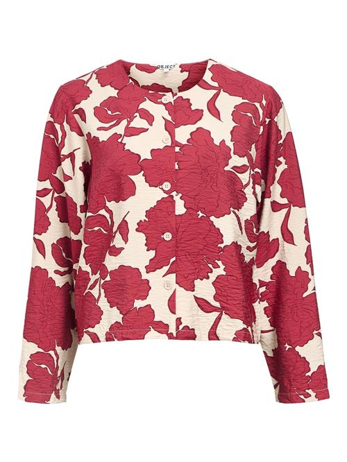 OBJECT Bluse  lysebeige / cranberry