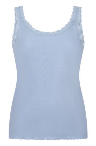 Hunkemöller Ribbet Jersey Singlet med Blonder blå