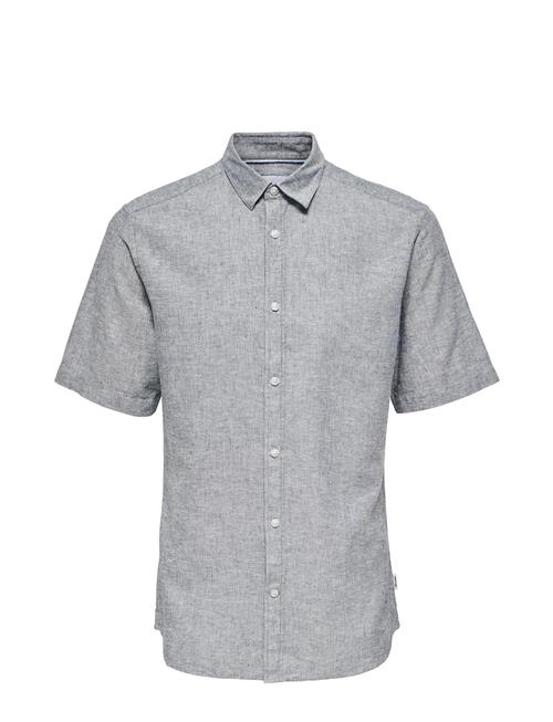 Onscaiden Life Ss Solid Linen Shirt Noos ONLY & SONS Blue