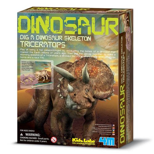 4M KidzLabs Dig a Dinosaur Skeleton - Triceratops Science Kit 6-10 Y      Unisex