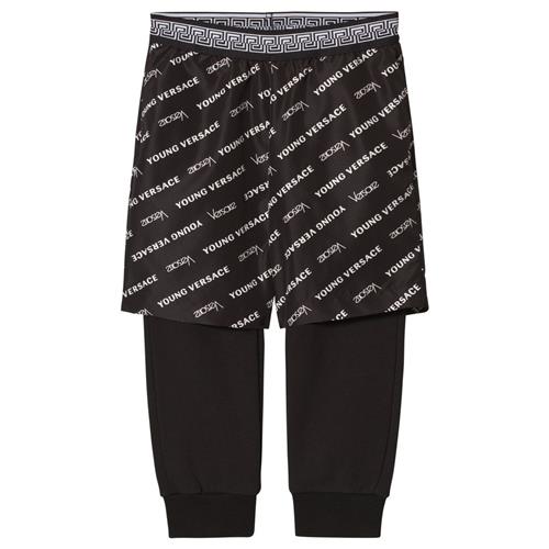 Versace Black Logo Print Shorts and Sweat Pants Set 6 Y    6 år  mand