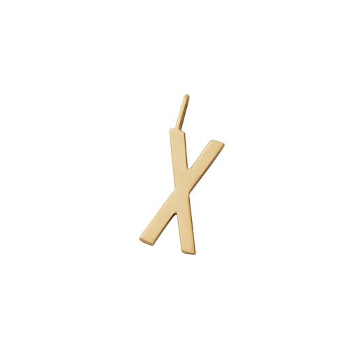 Design Letters Bogstav X Vedhæng i Guld på 16 mm One Size    One Size  Unisex