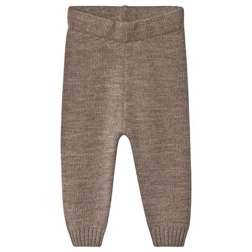 Little Jalo Strikket Babybukser Wood Brown 74 cm  Brun  74 cm  Unisex
