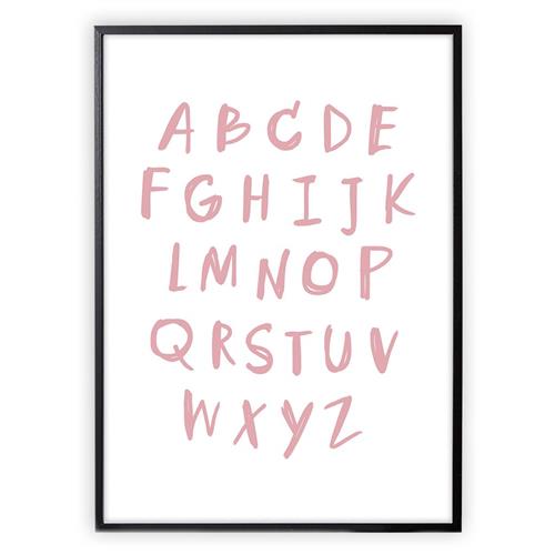 XO Posters Poster Alphabet Pink 50 x 70 cm  Lyserød  50 x 70 cm  Unisex