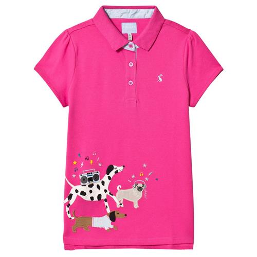 Joules Pink Moxie Party Dogs Applique Polo Top 1 Y    1 år  kvinde
