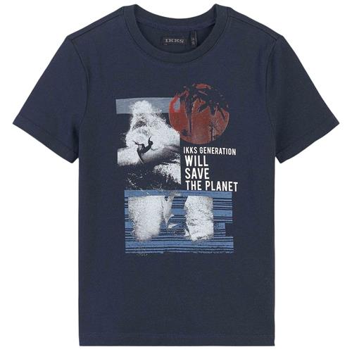 IKKS Save the Planet T-shirt Navyblå 10 Y  Marineblå  10 år  mand
