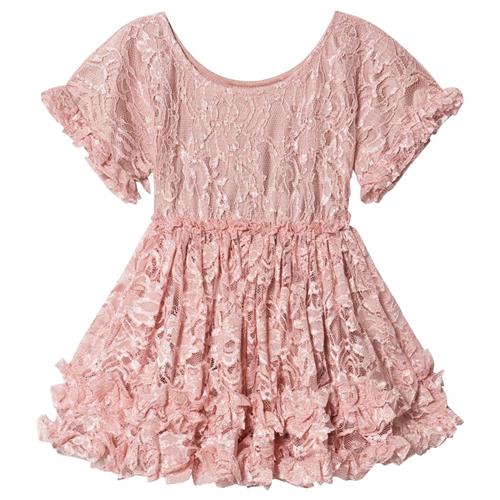 DOLLY by Le Petit Tom Lacy Frilly Dress Kjole Pink Newborn    nyfødt  kvinde