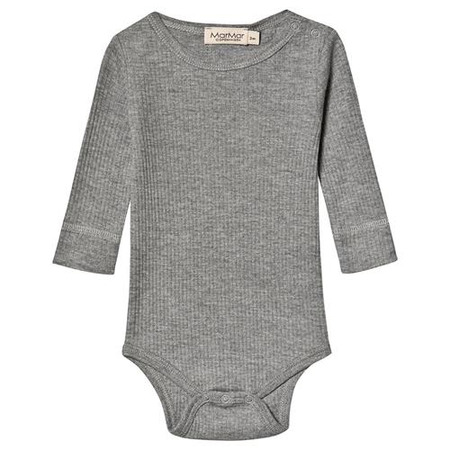 MarMar Copenhagen Rib Babybody Gråmeleret 9 Months  Grå  9 måneder  Unisex