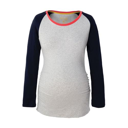 Frugi Grey and Navy Contrast Raglan Tee L    L  mand
