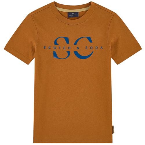 Scotch & Soda Logo Print T-shirt Tobacco 8 Y  Brun  8 år  mand