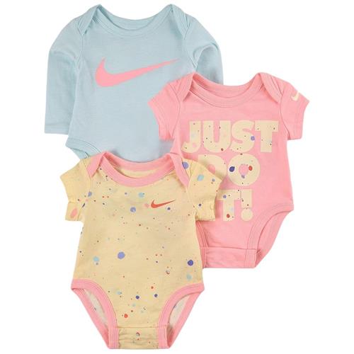 NIKE 3-pak Babybodyer Multifarvede 6 months  Creme  6 måneder  kvinde