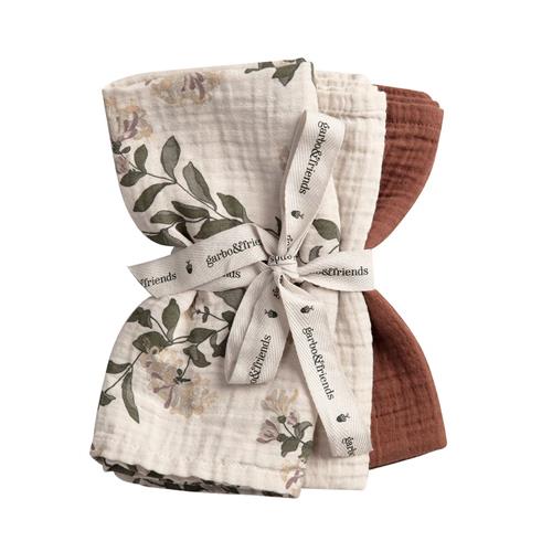 garbo&friends 3-pak Honeysuckle Muslin Vaskekluder Beige One Size      Unisex