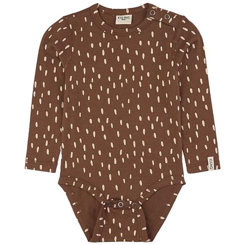 Kuling Prikket Babybody Brun 50/56 cm  Brun  50/56 cm  Unisex