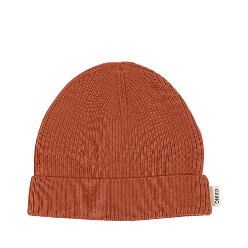 Kuling Ribstrikket Uldhat Rust 48 cm  Orange.  48 cm  Unisex