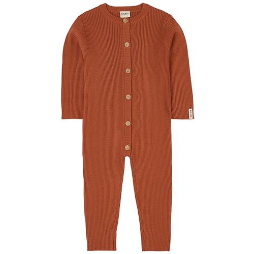 Kuling Ribstrikket Uld-onepiece Rust 50/56 cm  Orange.  50/56 cm  Unisex