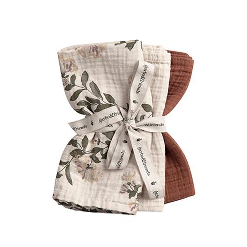 garbo&friends 3-pak Blueberry Muslin Vaskekluder Beige One Size      unisex