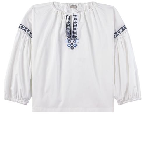 Il Gufo Broderet Bluse Hvid 5 Y  Hvid  5 år  kvinde