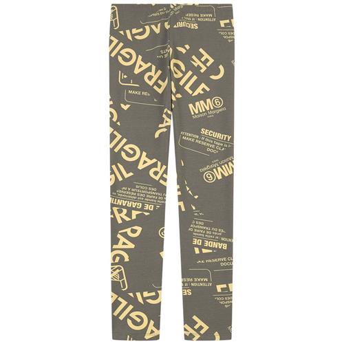MM6 Margiela Leggings Med Et Heltryk Khaki 6 Y  Grøn  6 år  kvinde