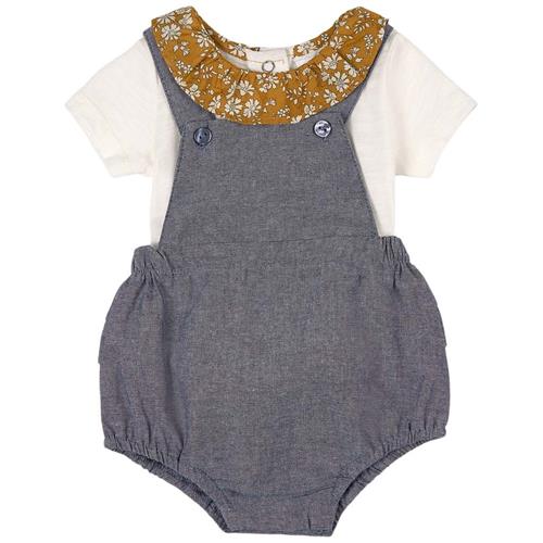 Absorba Romper Sæt Blue Chambray 1 months  Blå  1 måneder  kvinde