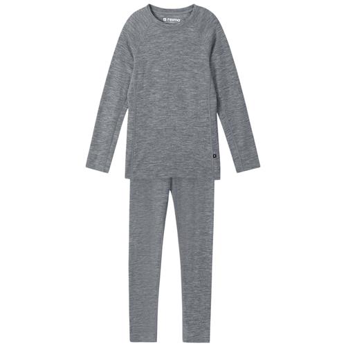 Reima 2-delt Kinsei Baselayersæt Gråmeleret 100 cm Wool Grå  100 cm  Unisex