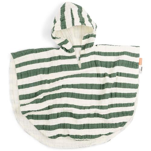 Done by Deer GOTS Stribet Bath Poncho Grøn One Size      Unisex
