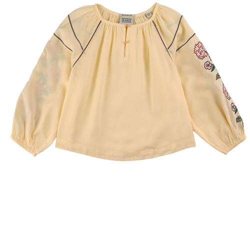 Scotch & Soda Broderet Bluse Cremefarvet 16 Y  Creme  16 år  kvinde