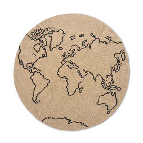 ferm LIVING Jute Tæppe World One Size      Unisex