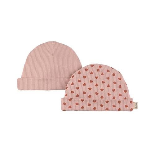 Kuling 2-pak Detroit GOTS Huer Woody Rose Hearts 44/46 cm  Lyserød  44/46 cm  Unisex