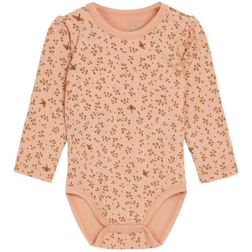 Hust&Claire Bonita Mønstret Babybody Desert Red 62 cm  Lyserød  62 cm  Unisex