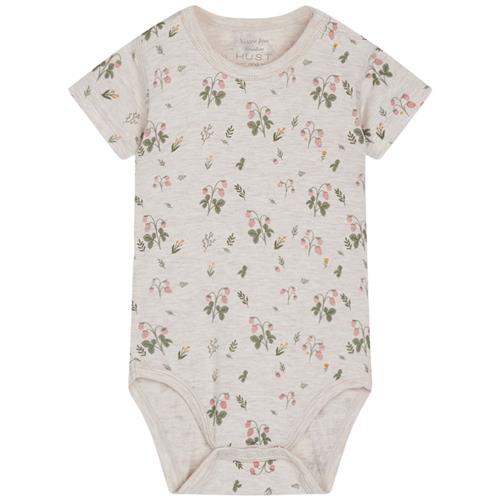 Hust&Claire Bue Blomstret Babybody Old Rosie 68 cm  Beige  68 cm  Unisex