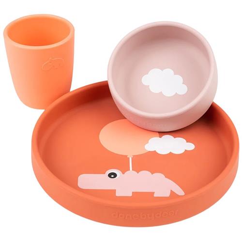 Done by Deer Happy Clouds Middagssæt Papaya One Size      Unisex