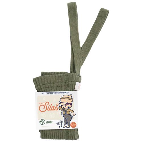 Silly Silas GOTS Hippy Fodsløse Strømpebukser Oliven 1-2 Y  Grøn  1-2 år  Unisex