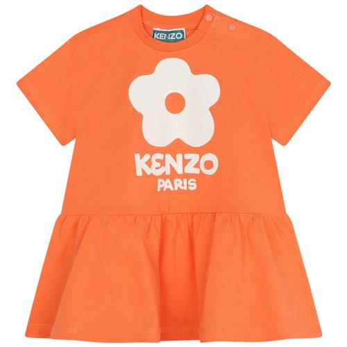 Kenzo Kjole Med Blomsterprint Orange 9 months  Orange.  9 måneder  kvinde
