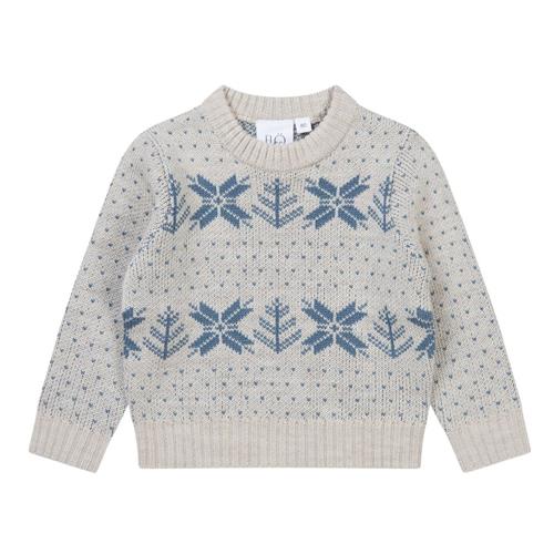 Flöss Fin Strikket Trøje Fair Isle Snowflake 122 cm  Creme  122 cm  Unisex