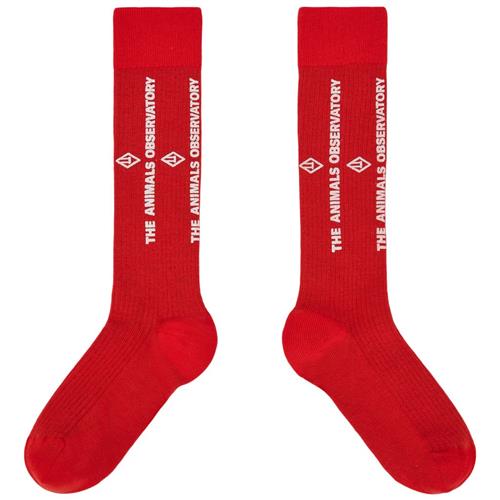 The Animals Observatory Worm Strømpe RED 23-26 EU  Rød  23-26 EU  Unisex