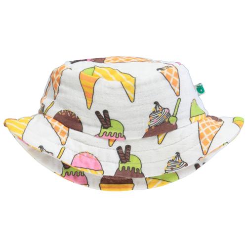 Småfolk Mønstret Solhat Med Iser Cremefarvet 48/50 cm  Creme  48/50 cm  Unisex