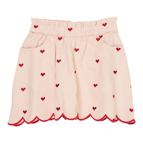 Copenhagen Colors Hearts And Scallops Twill-nederdel Dusty Rose Berry Hearts 122 cm  Lyserød  122 cm  kvinde