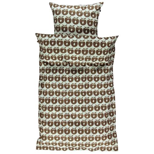 Småfolk 100x140 / 45x42 Mønstret Junior Sengetøj Sæt Med Æbler Brun 100x140 cm      Unisex