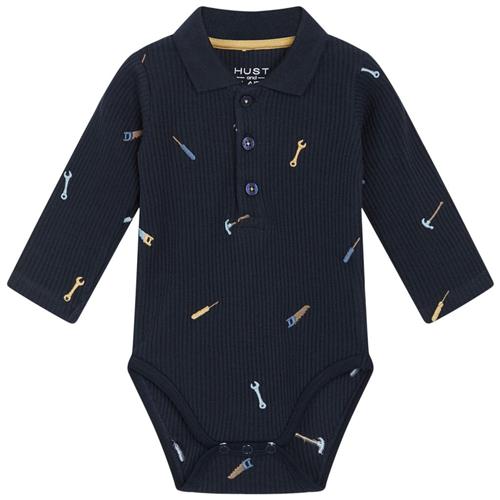Hust&Claire GOTS Bebe Polo Baby Body Navyblå 74 cm  Marineblå  74 cm  mand