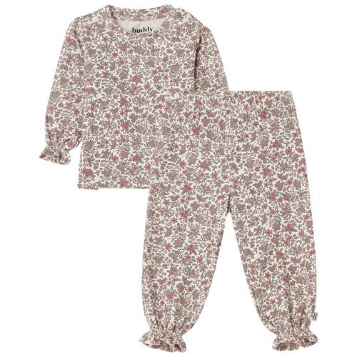 Buddy & Hope GOTS Katja Blomstret Pyjamas Wildflowers 98/104 cm  Lyserød  98/104 cm  kvinde