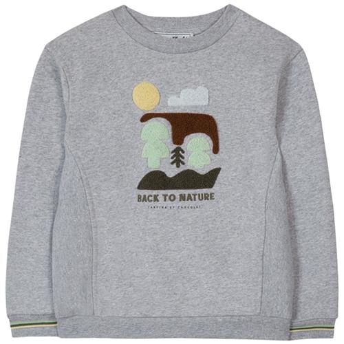 Tartine et Chocolat Sweatshirt Med Tryk Gråmeleret 10 Y  Grå  10 år  mand