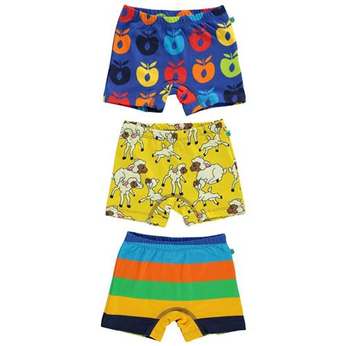 Småfolk 3-pak Mønstret Boxers Blue Lolite 3-4 Y  Blå  3-4 år  mand