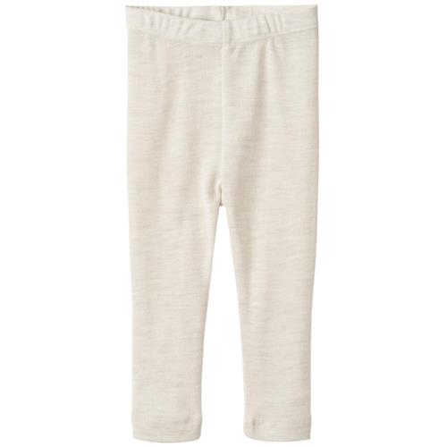 Wheat Uldleggings Agi i Creamy Eggshell Melange 86 cm  Creme  86 cm  Unisex