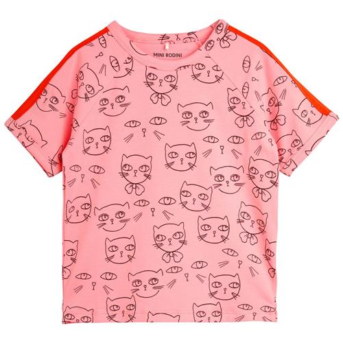 Mini Rodini GOTS Cathlethes Mønstret T-shirt Lyserød 80/86 cm  Lyserød  80/86 cm  kvinde