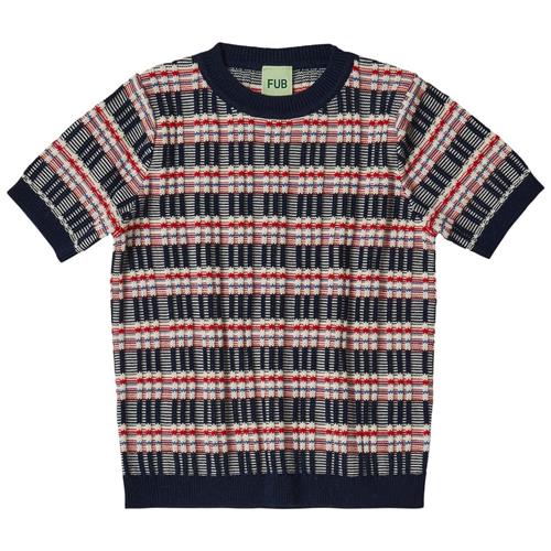 FUB Strikket T-shirt Dark Navy 100 cm  Marineblå  100 cm  Unisex